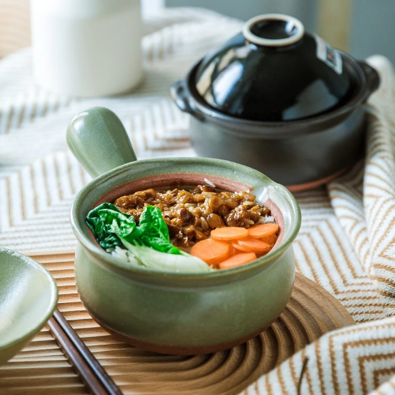 日本进口 万古烧陶瓷小奶锅汤锅炖锅 一人食婴儿宝宝辅食锅无涂层