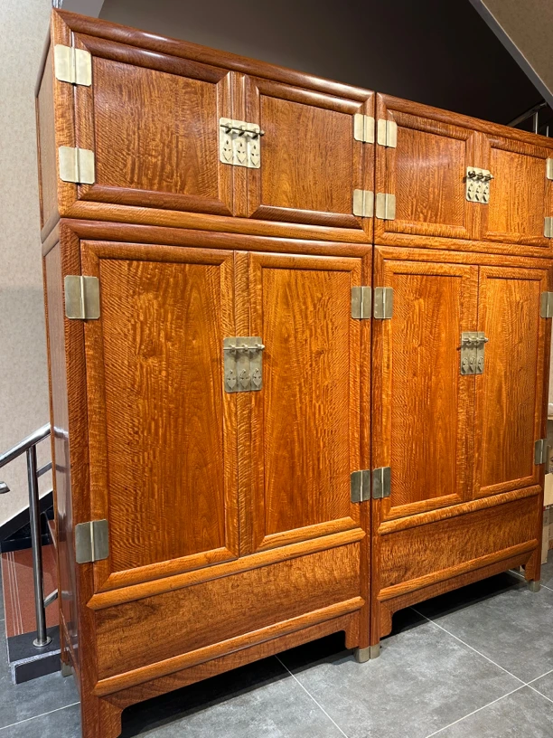 缅花水波纹前脸一木一器顶箱柜