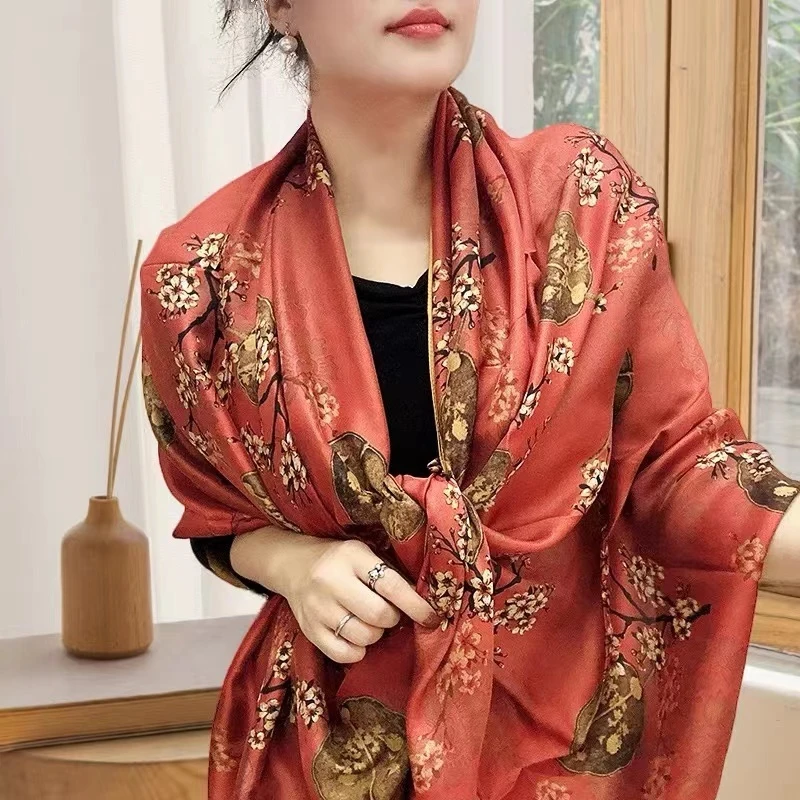 L206 桃花扇   丝巾长巾  180*80左右