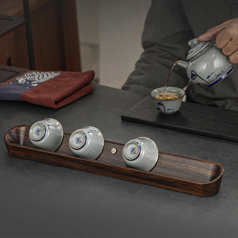 致细整块实木茶杯架茶盘茶道配件陶瓷杯收纳架晾杯垫托架子功夫
