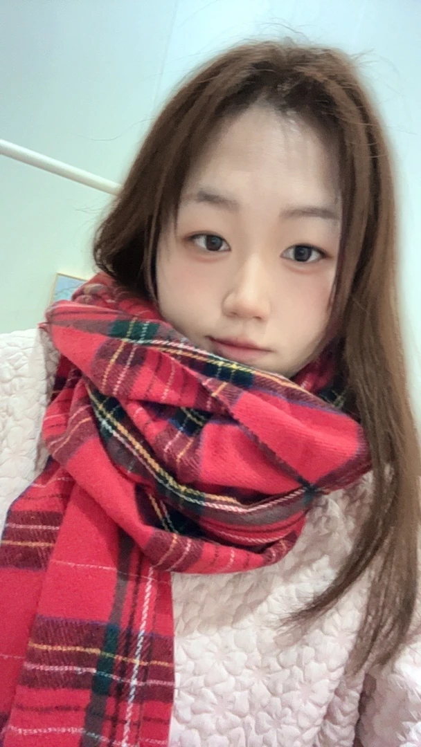 韩系红色格子围巾女冬季复古显白柔软学生氛围感新年围脖