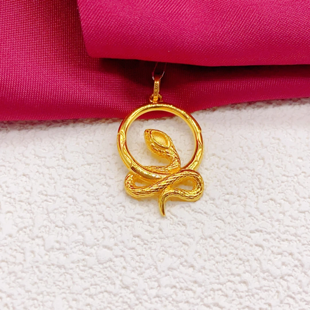 【木韵阁】足金999 5G黄金灵动蛇吊坠时尚精美百搭 6.37