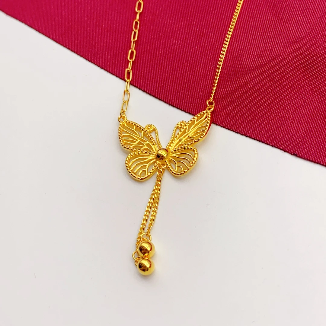 【木韵阁】足金999 5G黄金镂空蝴蝶提溜套链时尚百搭黄金套链7.31
