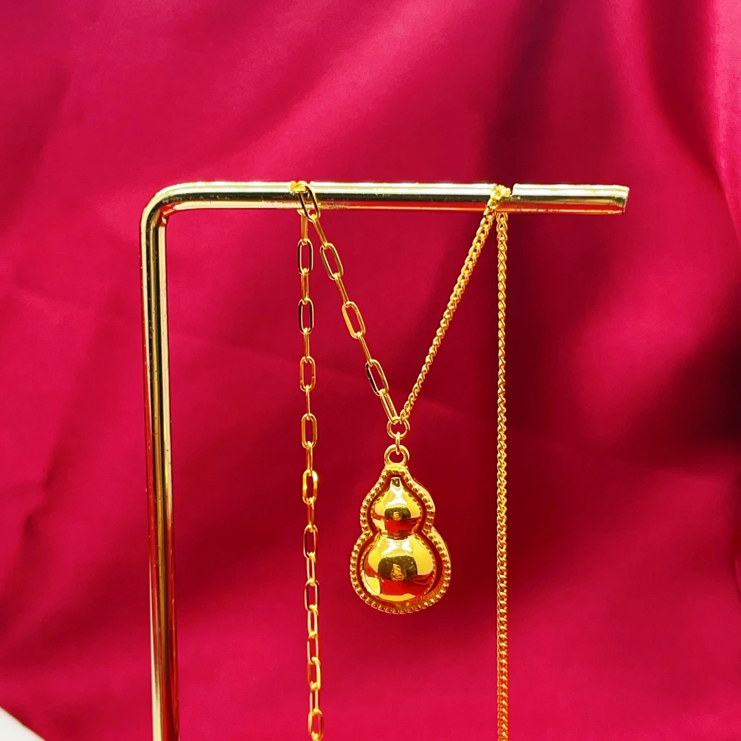 【木韵阁】足金999 5G葫芦套链 黄金项链足金套链时尚
