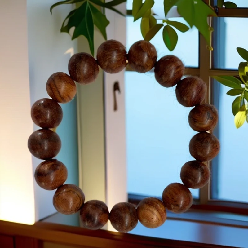 正宗海南黄花梨手串高油高密虎皮纹文玩1.2手串  018