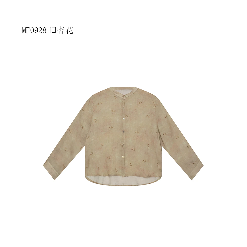 【麻訪家】MF0928旧杏花文艺印花休闲百搭长袖开衫上衣