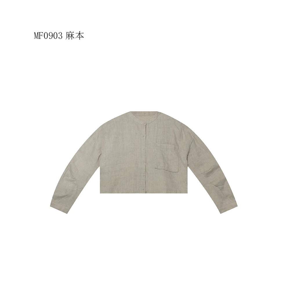 【麻訪家】MF0903麻本文艺简约宽松休闲百搭开衫上衣