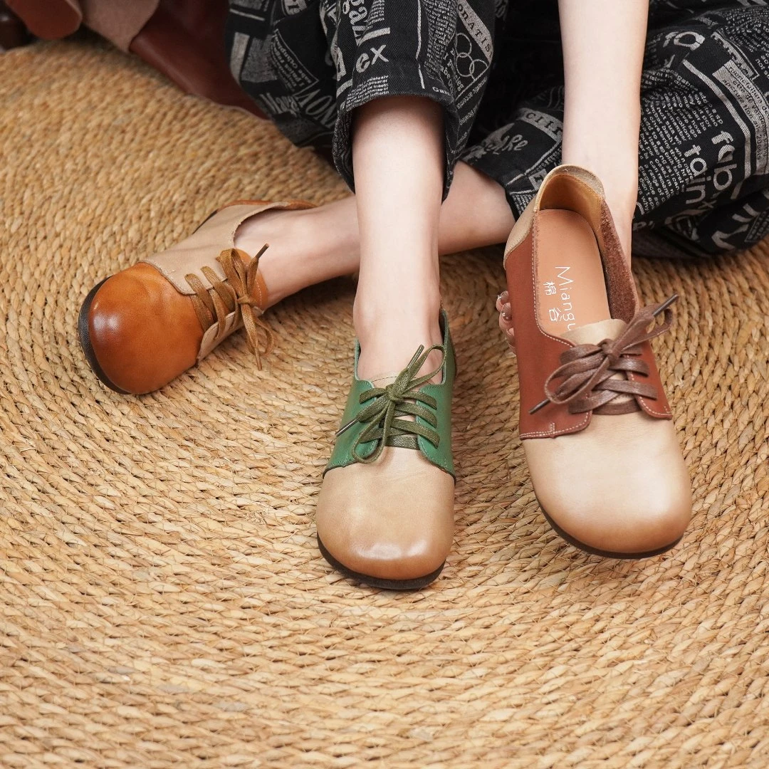 棉谷棉谷妈妈鞋季新款手工牛筋底软底软面妈妈鞋舒适百搭71867