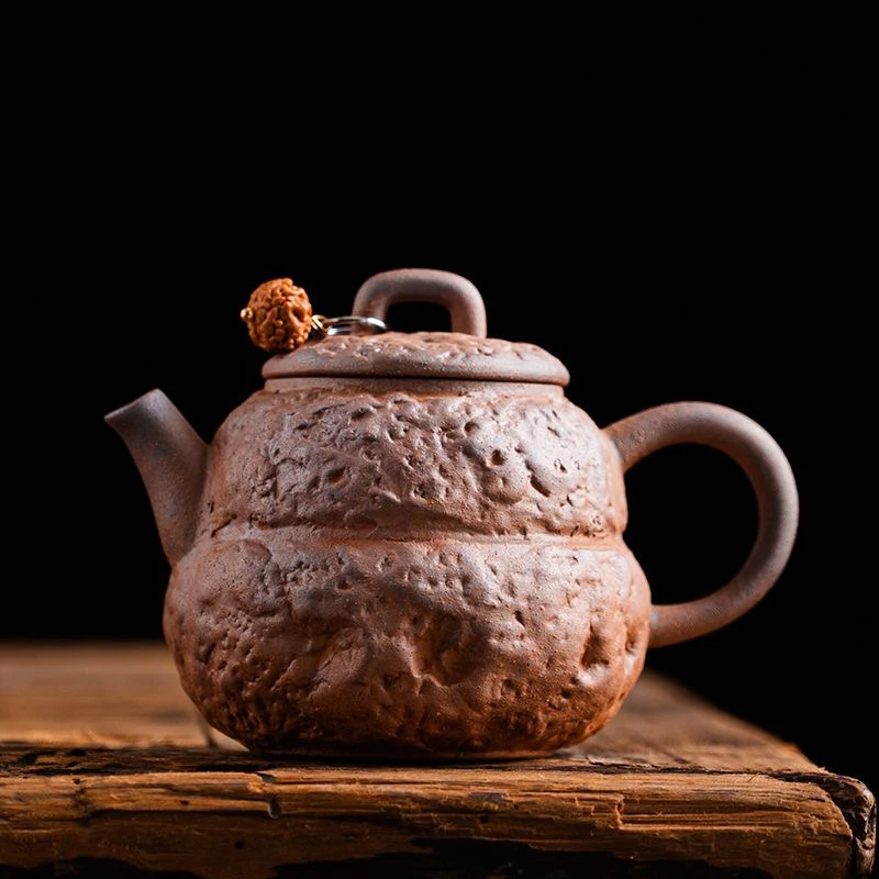 （素）粗陶福禄小茶壶120cc 手工老岩泥球孔过滤功夫茶具中式泡茶器