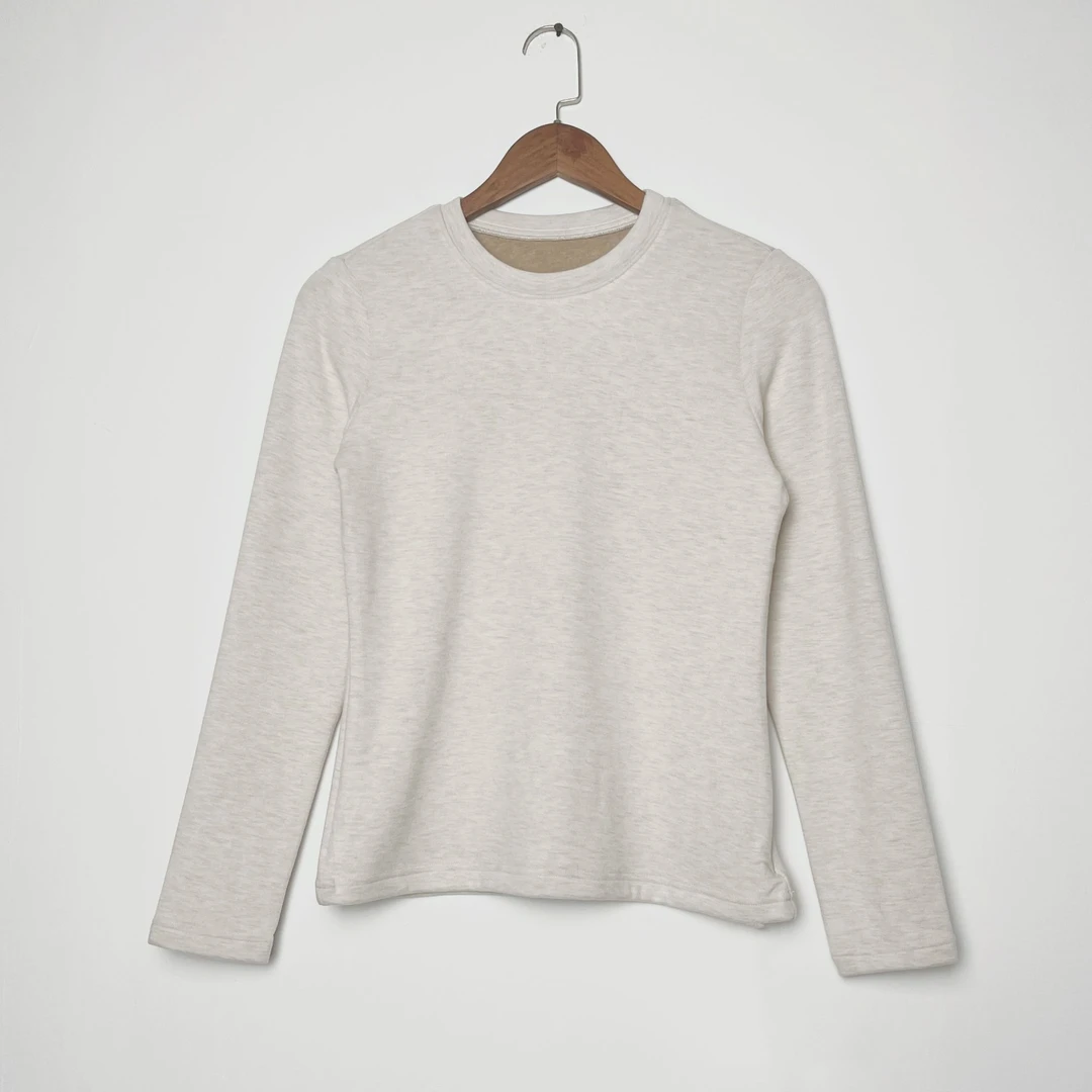 羊绒蚕丝澳绒圆领打底衫400克保暖衣百搭休闲WH-161简约