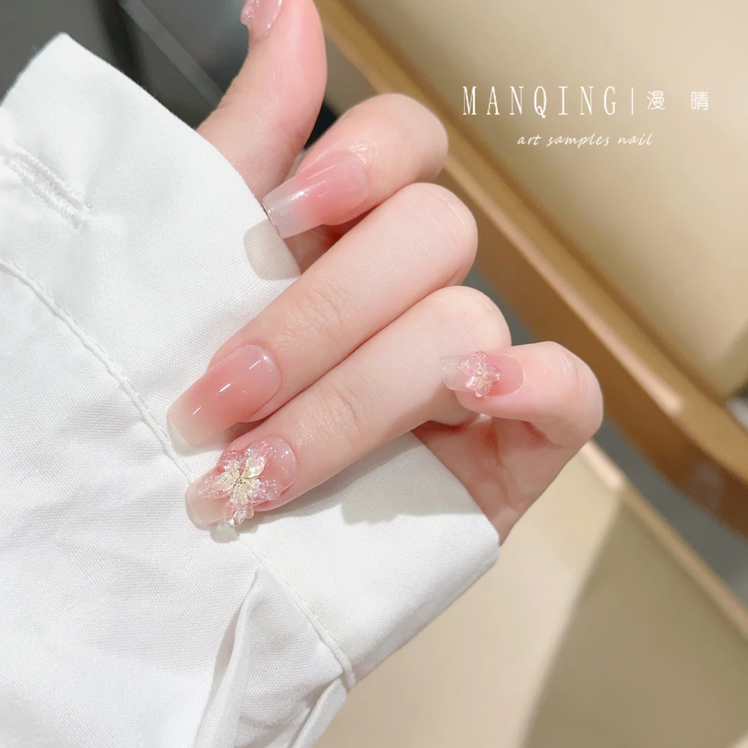 【百合物语】纯手工甲可爱美甲气质细腻花花甲方便穿戴