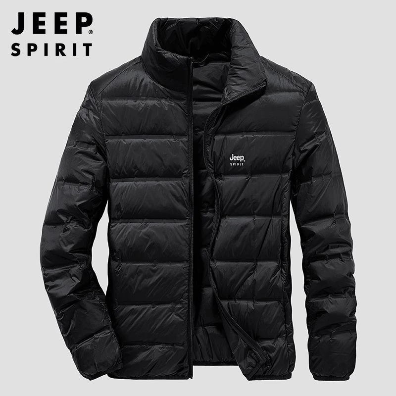 JEEPSPIRIT轻薄羽绒服男外套棉衣秋冬季2024新款男生棉服棉袄上衣