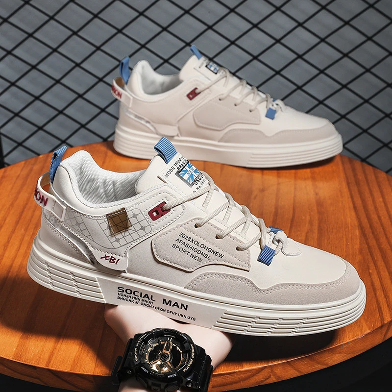 【小扬哥推荐】工作男鞋春秋2023年新款春季防水青少年黑色板鞋休闲