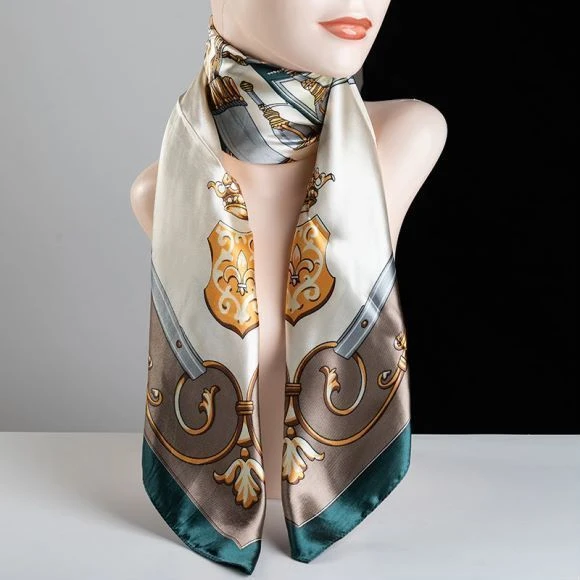 90*90春秋冬新款大方巾网红正方巾仿真丝沙滩巾护颈百搭两用