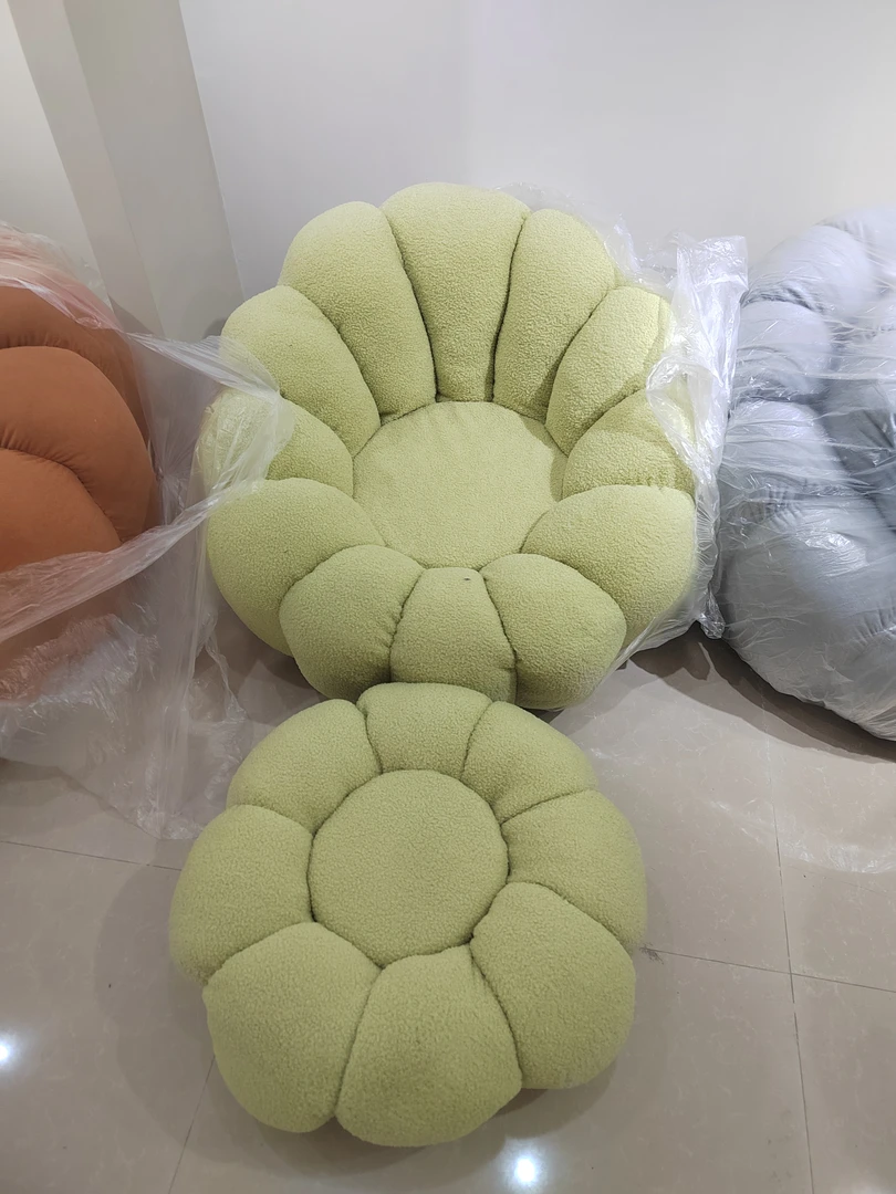 南瓜懒人休闲沙发单人沙发椅白色轻奢