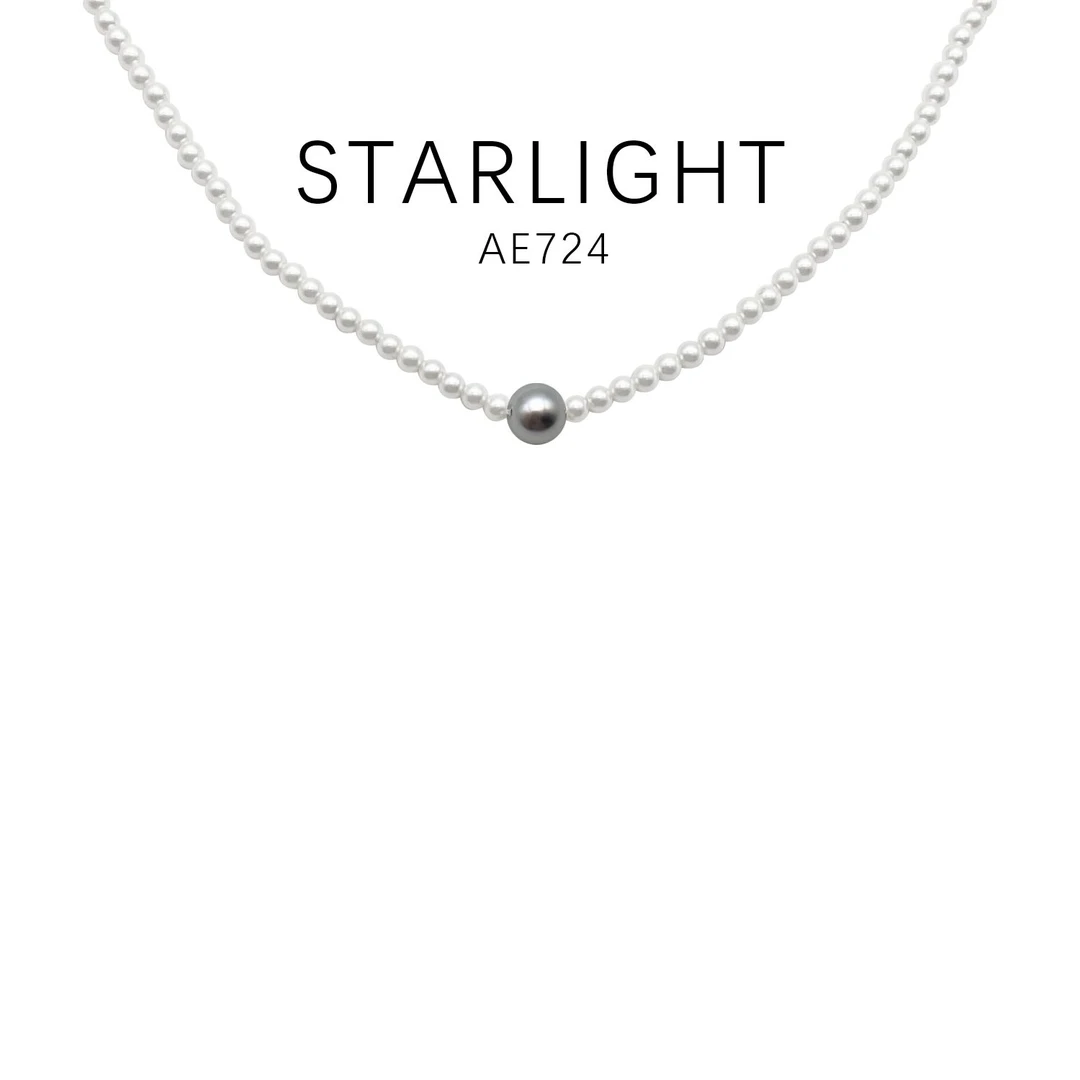 铜合金项链 项链 时尚百搭简约珠珠项链-AE724（大10小3mm）