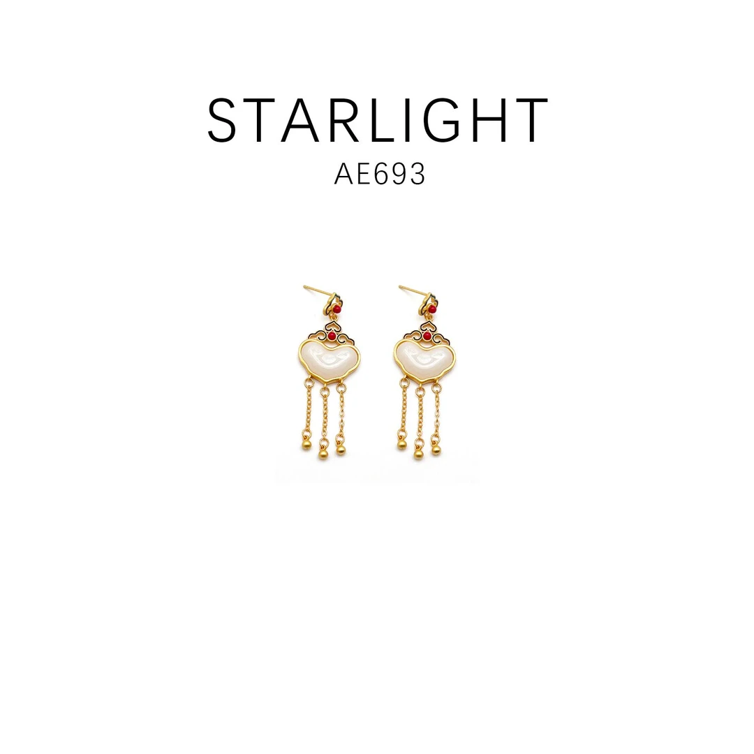 铜合金耳饰 耳饰 中古风设计款轻奢气耳饰质~AE693