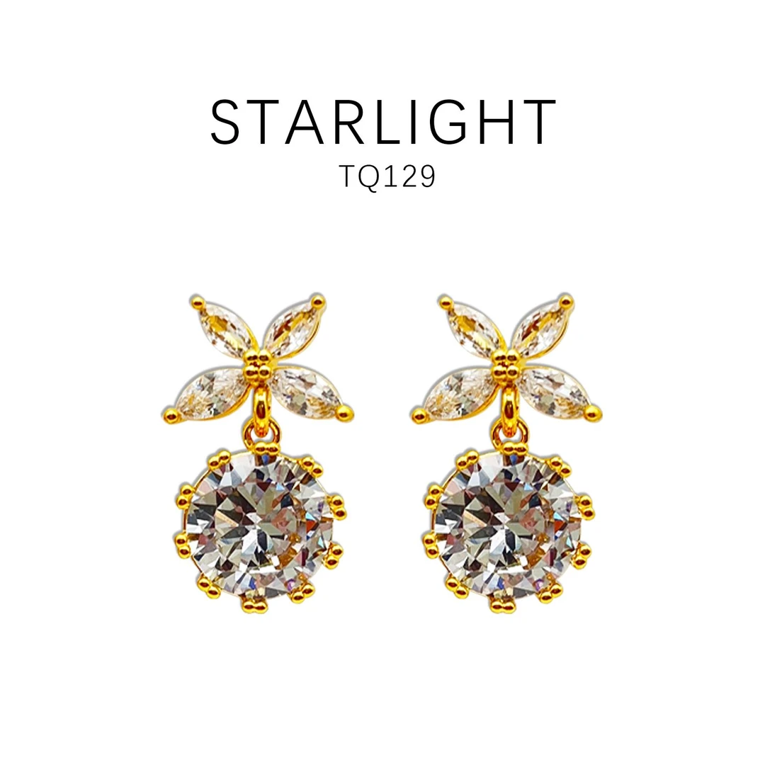 铜合金耳饰 中古风设计款轻奢气质耳饰~TQ129