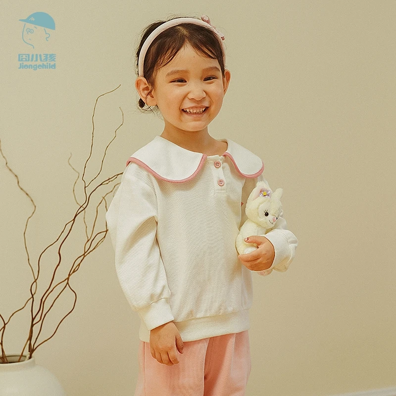 囧小孩女童卫衣春秋女宝宝娃娃领长袖儿童小童秋装上衣潮XGE35012