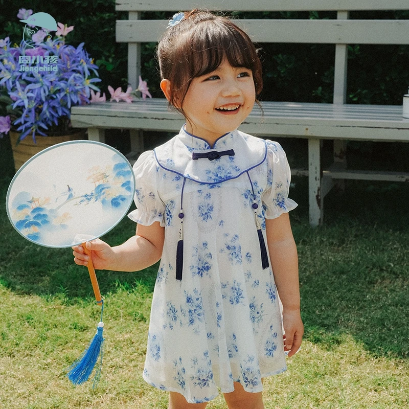 品牌女童连衣裙儿童夏季洋气公主裙小童新款网纱裙XGQ33069