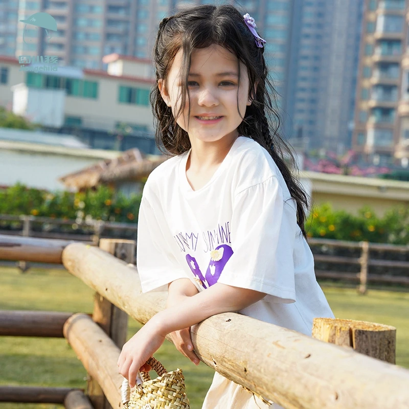 品牌女童纯棉短袖T恤2024夏新款儿童韩版百搭洋气上衣DGT43053