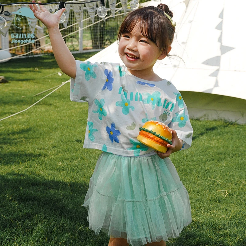 品牌2023夏季新款儿童装休闲圆领纯棉短袖XGT33036