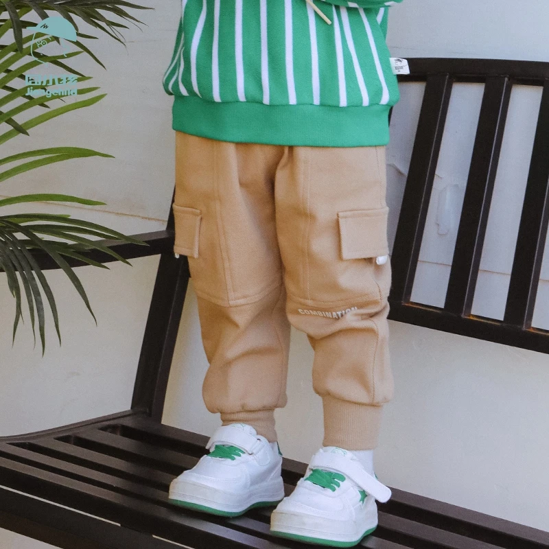 品牌新春秋款男童裤子秋季儿童运动裤秋装薄款卫裤DBK35426