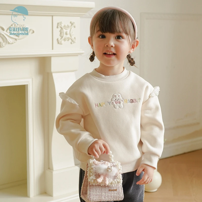 品牌新款女童秋冬款加绒卫衣一体绒洋气打底衫冬季保暖XGE37240