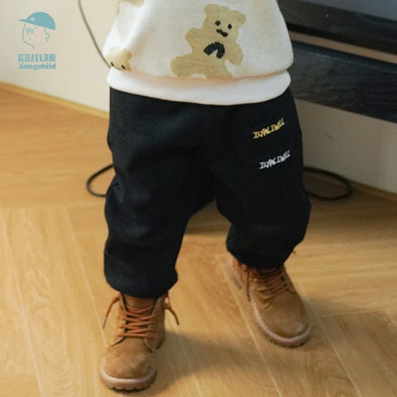 品牌新款冬装男童加绒裤子冬季运动外穿中小童新款XBK37603