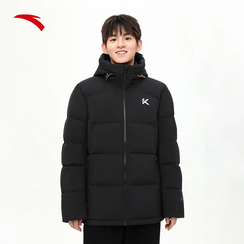 安踏雪壳羽绒服丨鸭绒羽绒风衣短款男冬季保暖百搭外套152341918S