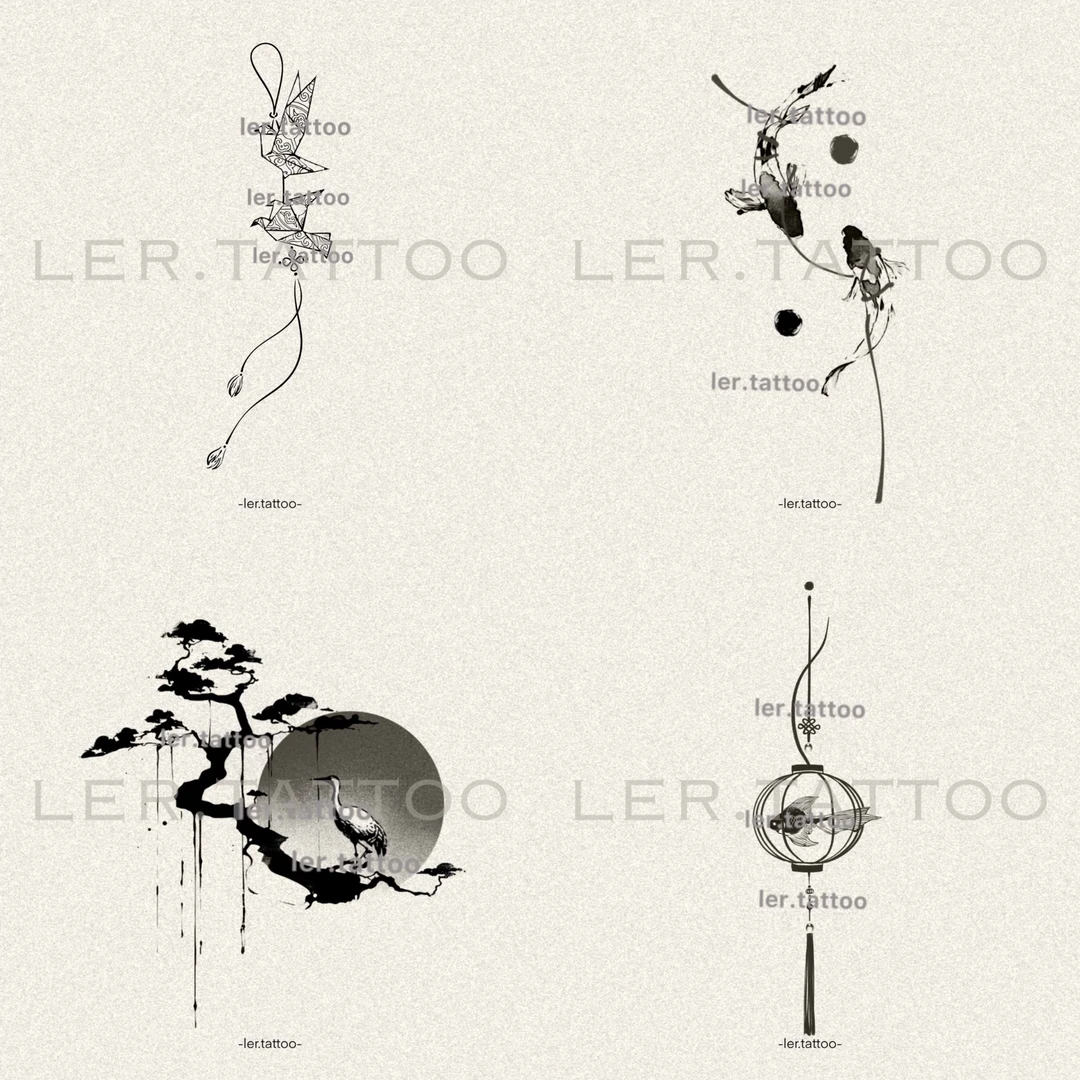 ler.tattoo｜新中式｜草本纹身贴｜04号套装