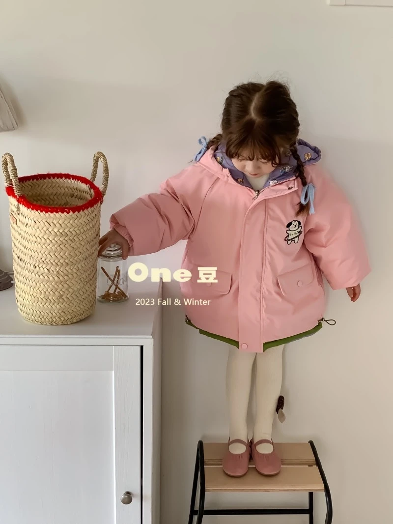One 豆家女宝羽绒服(No退No换)加厚冬季冬装连帽加绒小童女宝