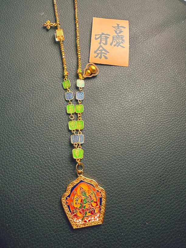 铜合金珐琅项链 度母五条经项链毛衣链男女款民族风复古饰品