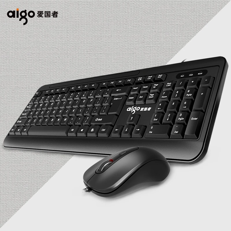 aigo/爱国者商务办公键鼠外接家用台式机笔记本游戏键盘鼠标通用