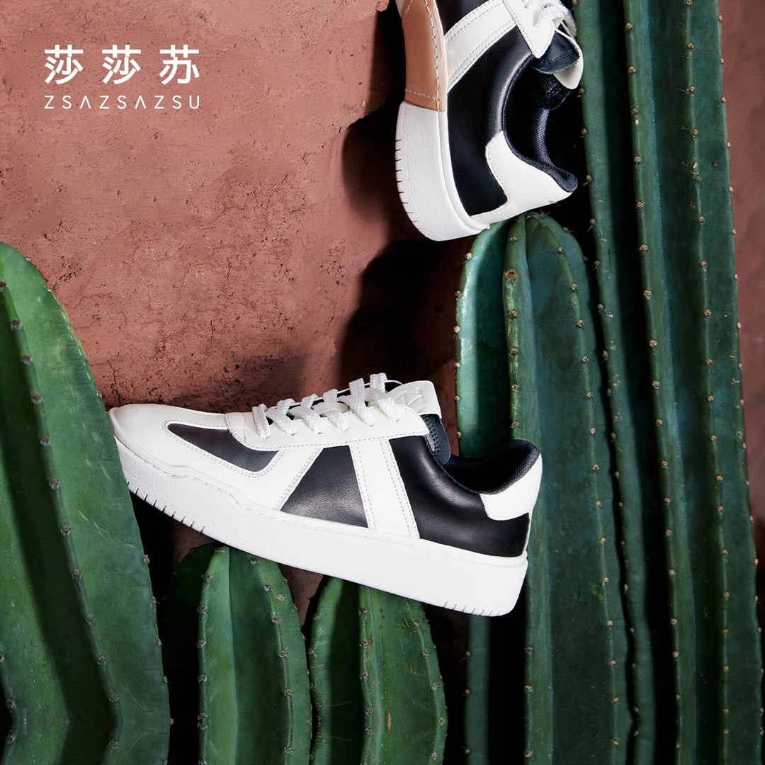 达人莎莎苏舒适轻便板鞋休闲运动德训鞋小白鞋ZA43670-30