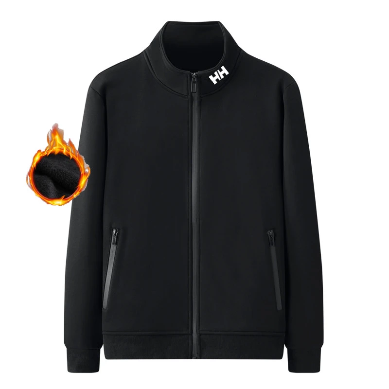 HELLY215海丽款休闲时尚立领开衫长袖卫衣男士运动加绒加厚保暖