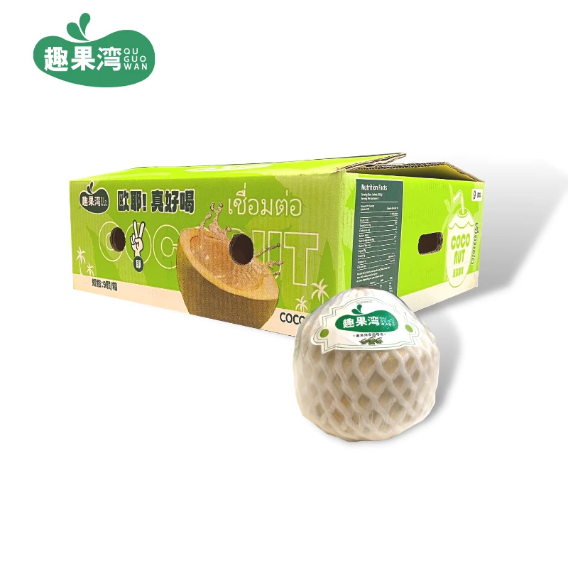 趣果湾泰国进口椰青香水香味椰子单果1200g-1300g+开椰神器+吸管