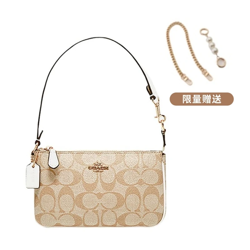 全新未使用 COACH/蔻驰 金色Logo经典老花麻将包C3308 IMDQC
