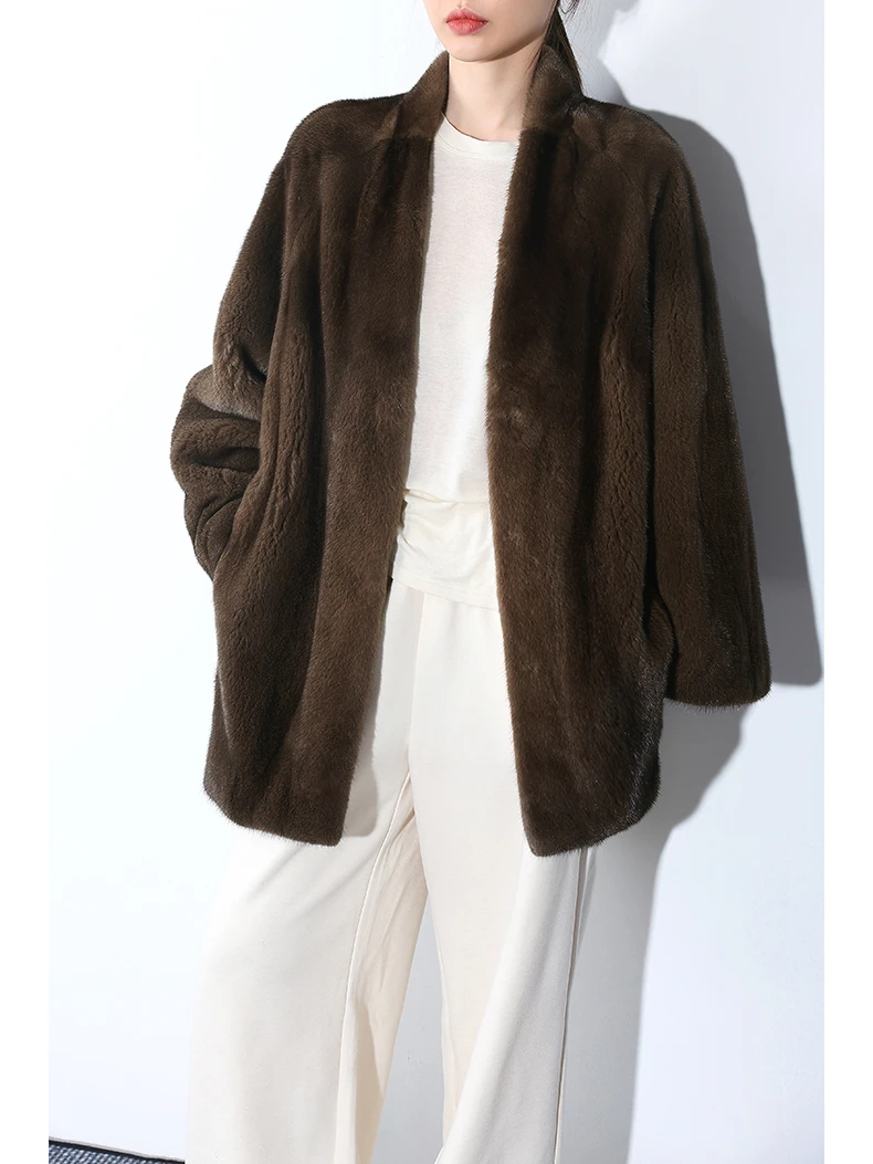 xxoossoo 【丹麦哥本哈根可溯源，咖啡貂紫金短二】貂皮大衣水貂外套