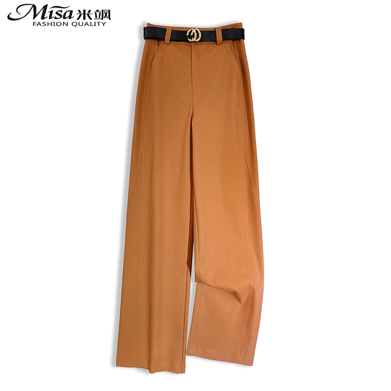 高腰垂感2025年春夏新款休闲阔腿款加长高级感拖地裤子