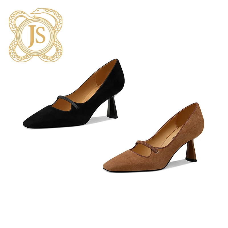 已开价，SDN3009-L303法式玛丽珍女鞋焦糖色一字带经典方头单鞋