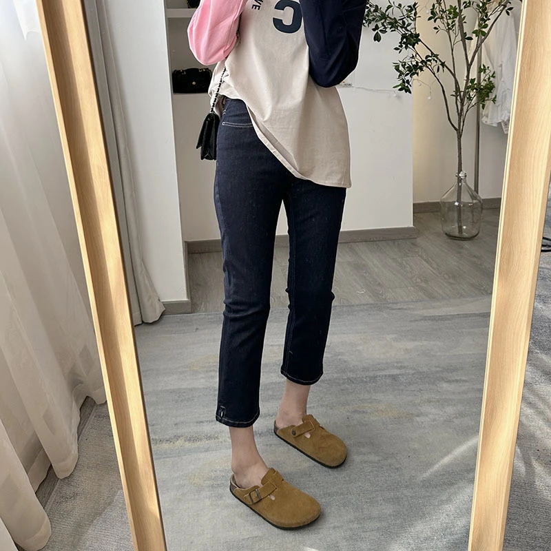春秋外穿九分小个子弹力显瘦修身牛仔裤烟管裤