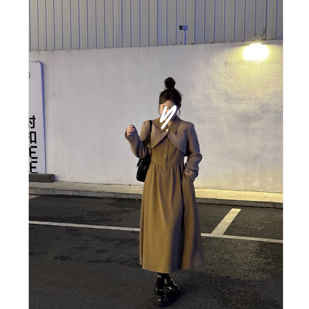 晶咕【香草可颂-连衣裙】盐系轻熟套装收腰显瘦连衣裙气质时尚