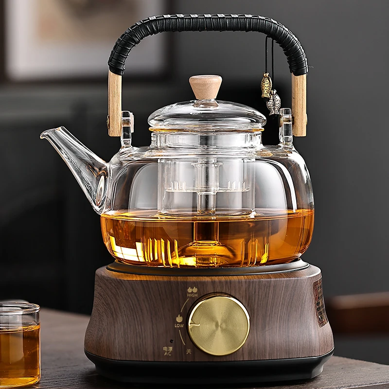 黑茶煮茶壶器蒸汽蒸茶壶家用黑电热烧全自动小型办公室网红喷淋式