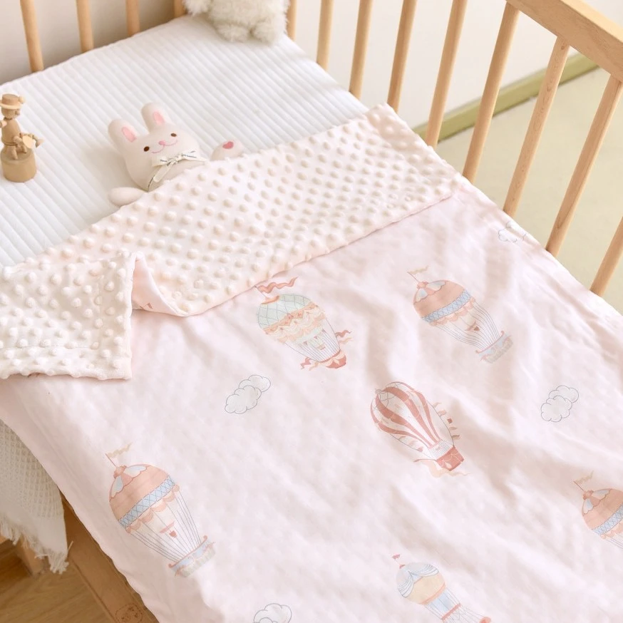 儿童夏季A类纯棉婴儿新生儿盖毯纱布豆豆绒幼儿园空调被盖毯盖被