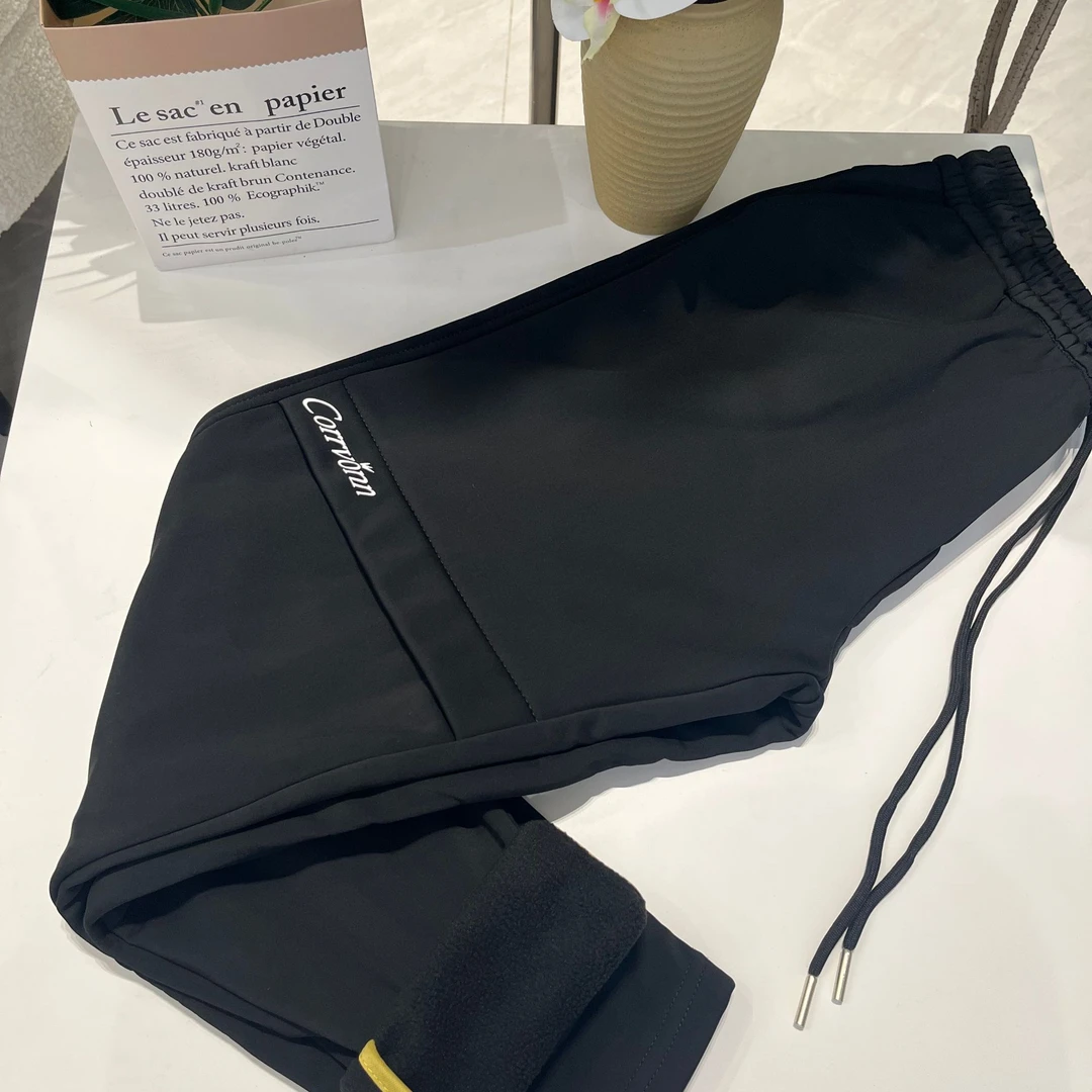 2520-1秋冬现款高级黑男女同款潮流情侣休闲裤