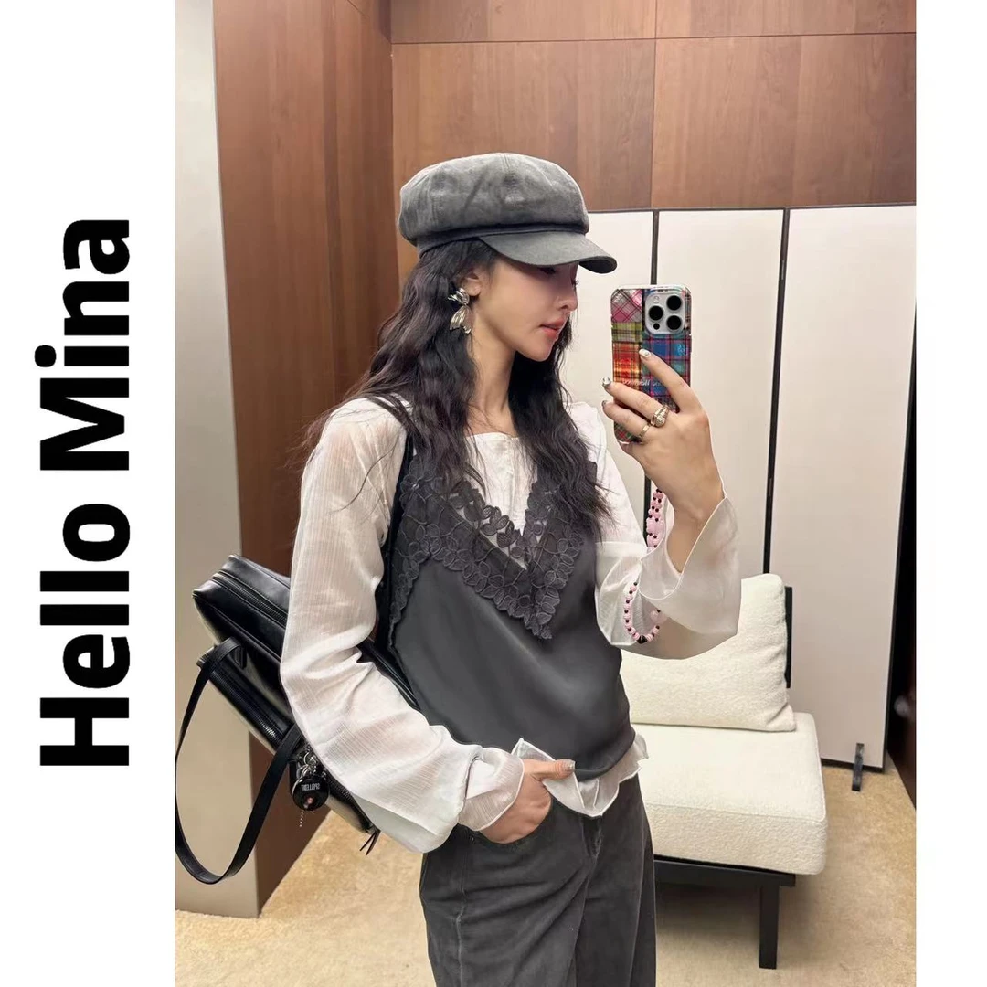 3812东大门蕾丝边吊带背心