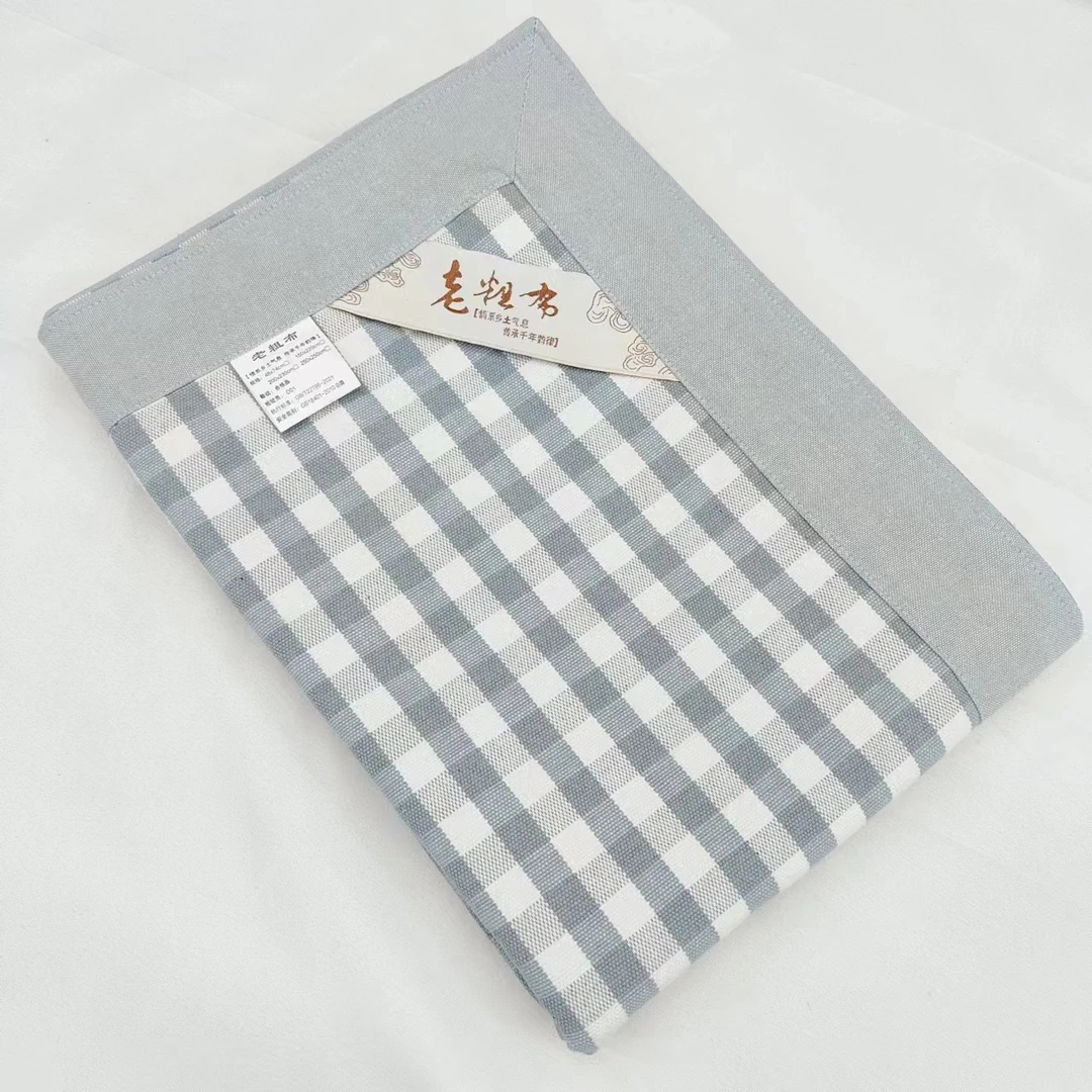 老粗布<包边>【凉席床单单件】<灰小格>0.95X2.1m<±5cm>学生单人