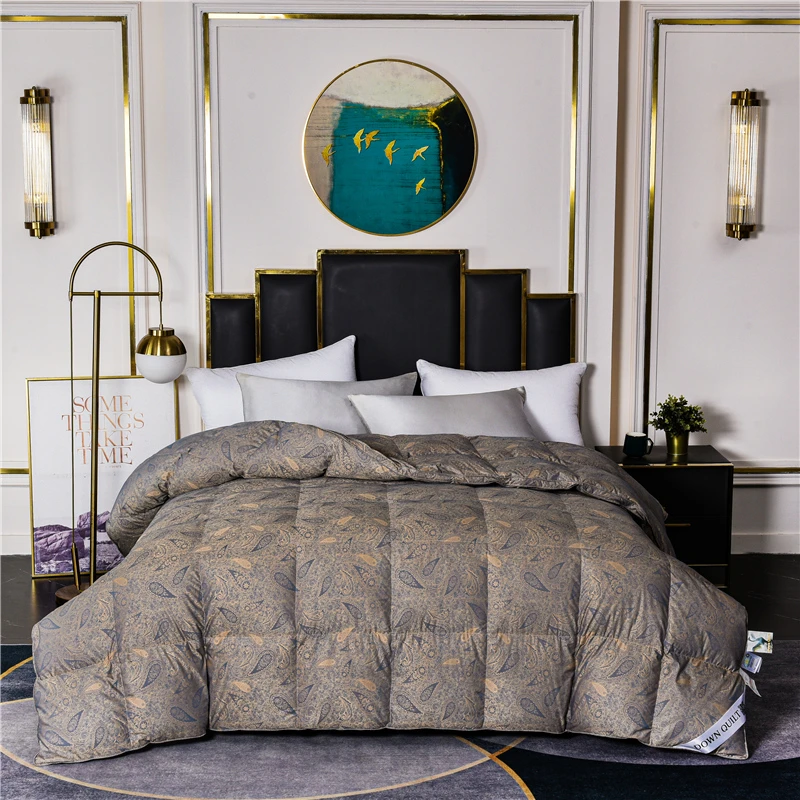 水星高端系列家纺匈牙利进口95白鹅绒冬被保暖加厚羽绒被五星级酒