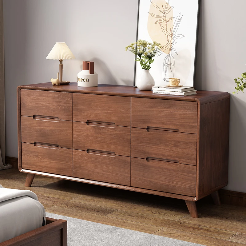 新中式原木全实木斗柜五斗柜卧室储物收纳抽屉边柜九斗床尾置物柜